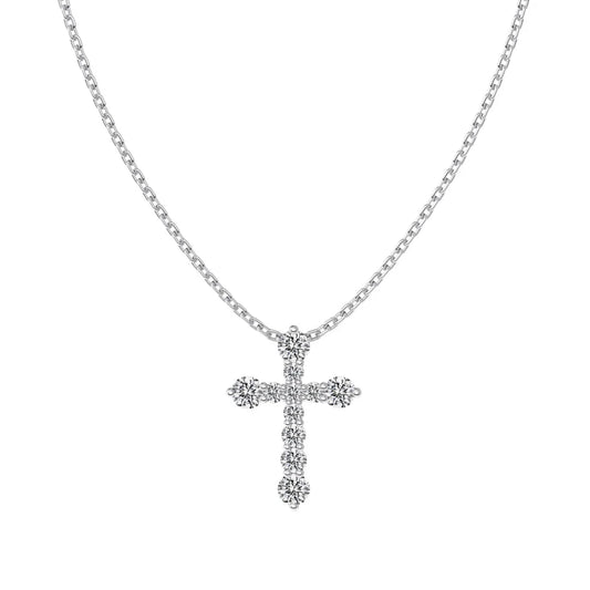 Classic Design Fine Jewelry 925 Sterling Silver Christ Catholic Religious 5A Cubic Zirconia Cross Pendant Necklaces