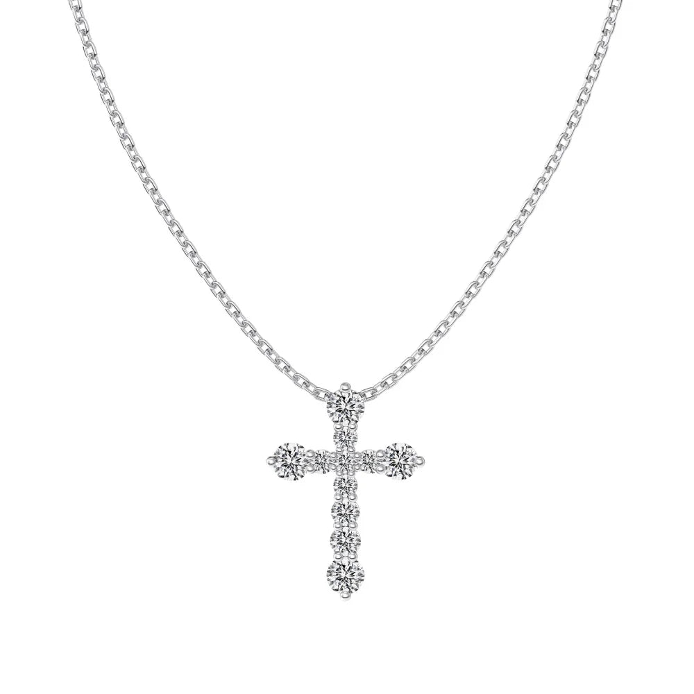 925 Silver Cross 5A CZ Pendant Necklace DY190920 by KAKODIY