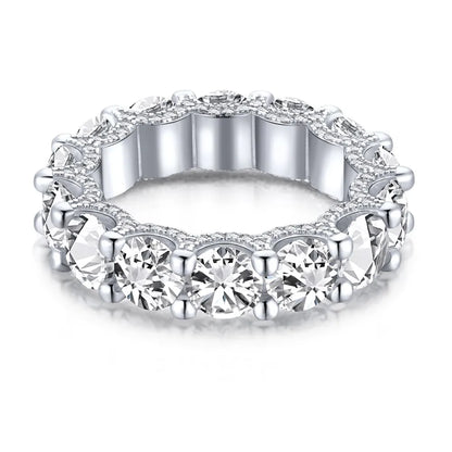 Fancy Luxury Trendy Double Layered Anniversary Diamond Engagement Wedding Bands CZ 5A S925 Rings