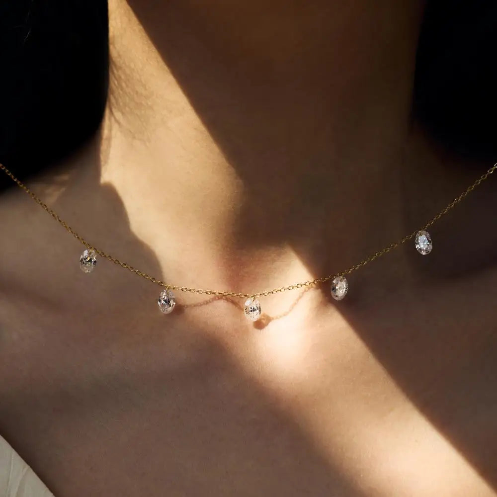 925 Sterling Silver CZ Bridal Lariat Necklace product image 4