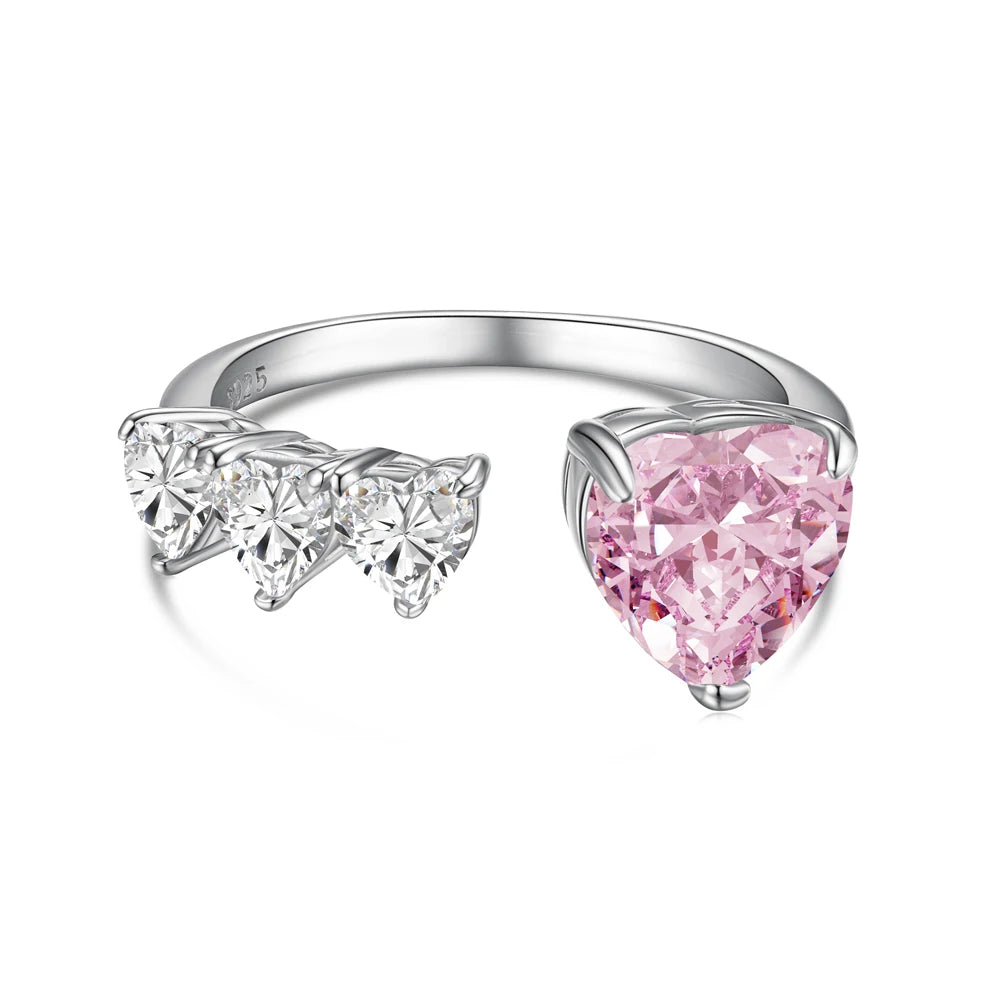 925 Sterling Silver Heart CZ Bridal Wedding Ring product image 8