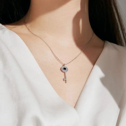 925 Silver Evil Eye CZ Pendant Necklace DY190658 product image 5