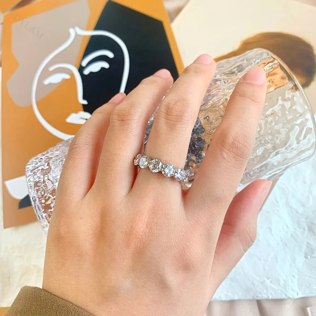 925 Silver 5A CZ Bridal Eternity Ring MM120016 product image 2