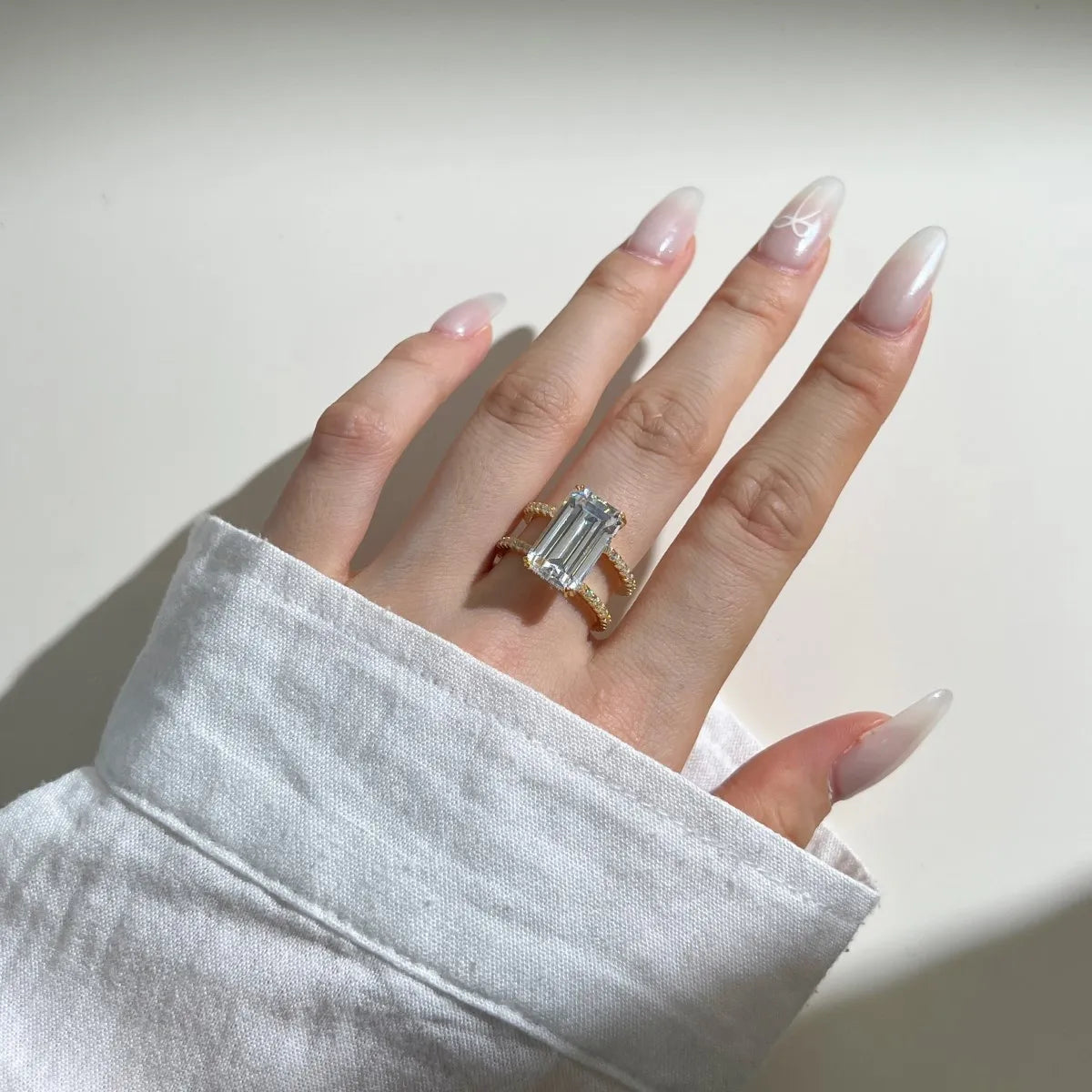 925 Silver CZ Bridal Engagement Ring DY120957 product image 3