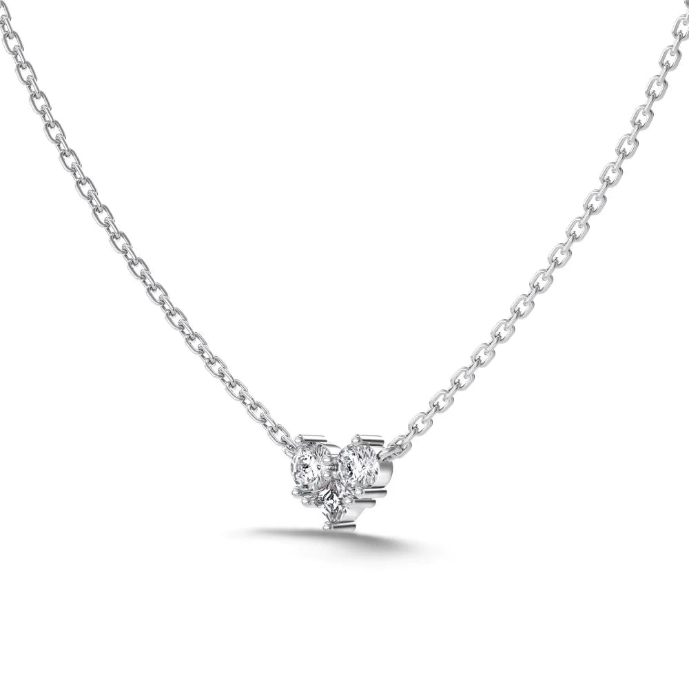 Minimalist Design Fashion Jewelry S925 Silver Rhodium 18K Gold Plated Tiny Love Heart Pendant Necklaces with 5A Zirconia