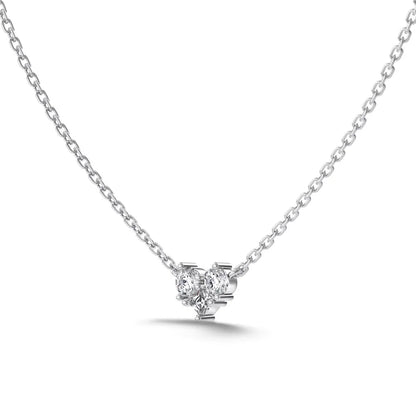 Minimalist Design Fashion Jewelry S925 Silver Rhodium 18K Gold Plated Tiny Love Heart Pendant Necklaces with 5A Zirconia