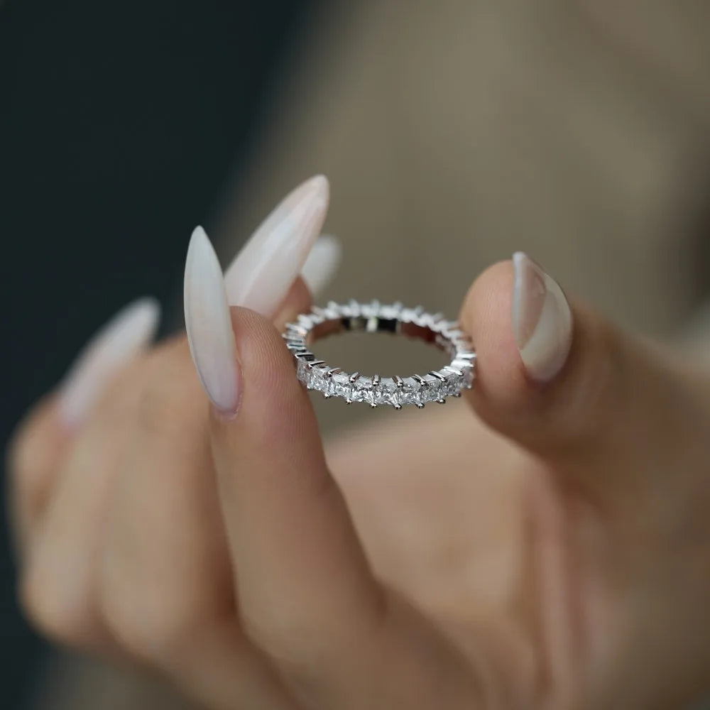 925 Silver 5A CZ Bridal Engagement Ring DY121529 product image 5