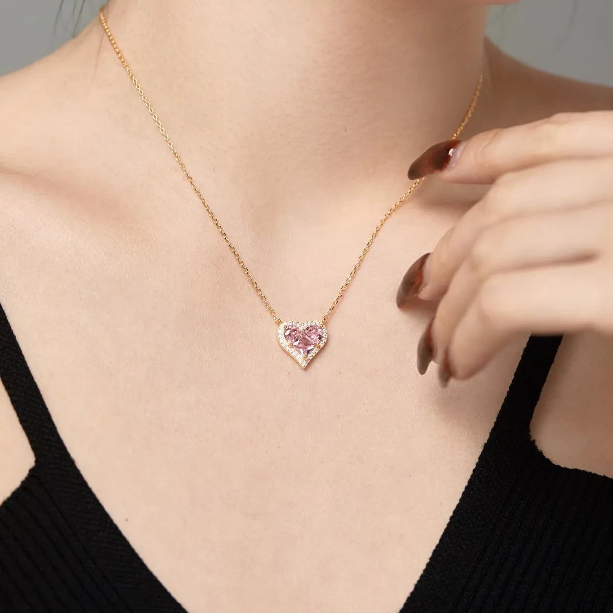 925 Sterling Silver Heart CZ Necklace product image 6