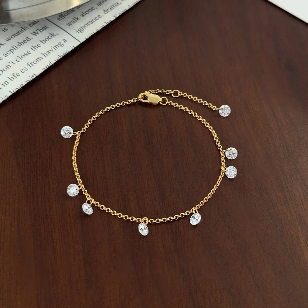 925 Sterling Silver 5A CZ Charm Bracelet product image 5