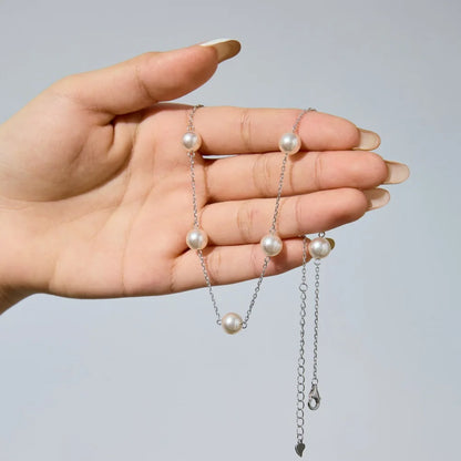 925 Sterling Silver Pearl Layered Necklace product image 5