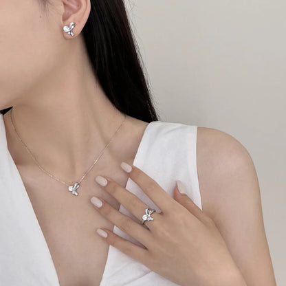 925 Silver Heart CZ Engagement Ring DY121538 product image 2