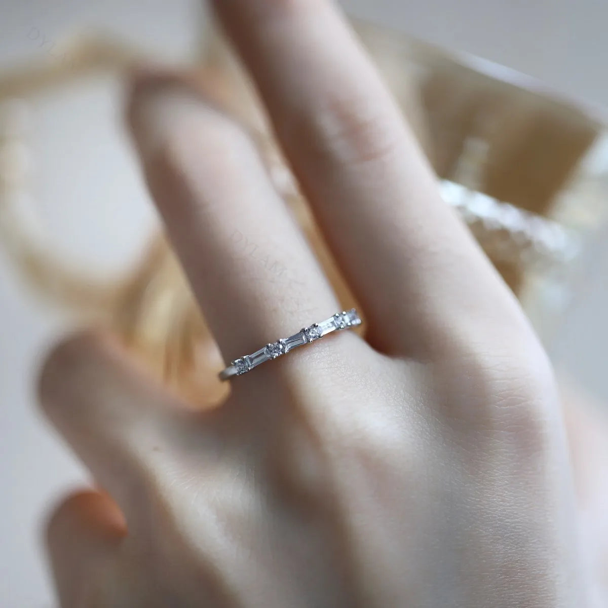 925 Sterling Silver CZ Engagement Ring DY120077 product image 4