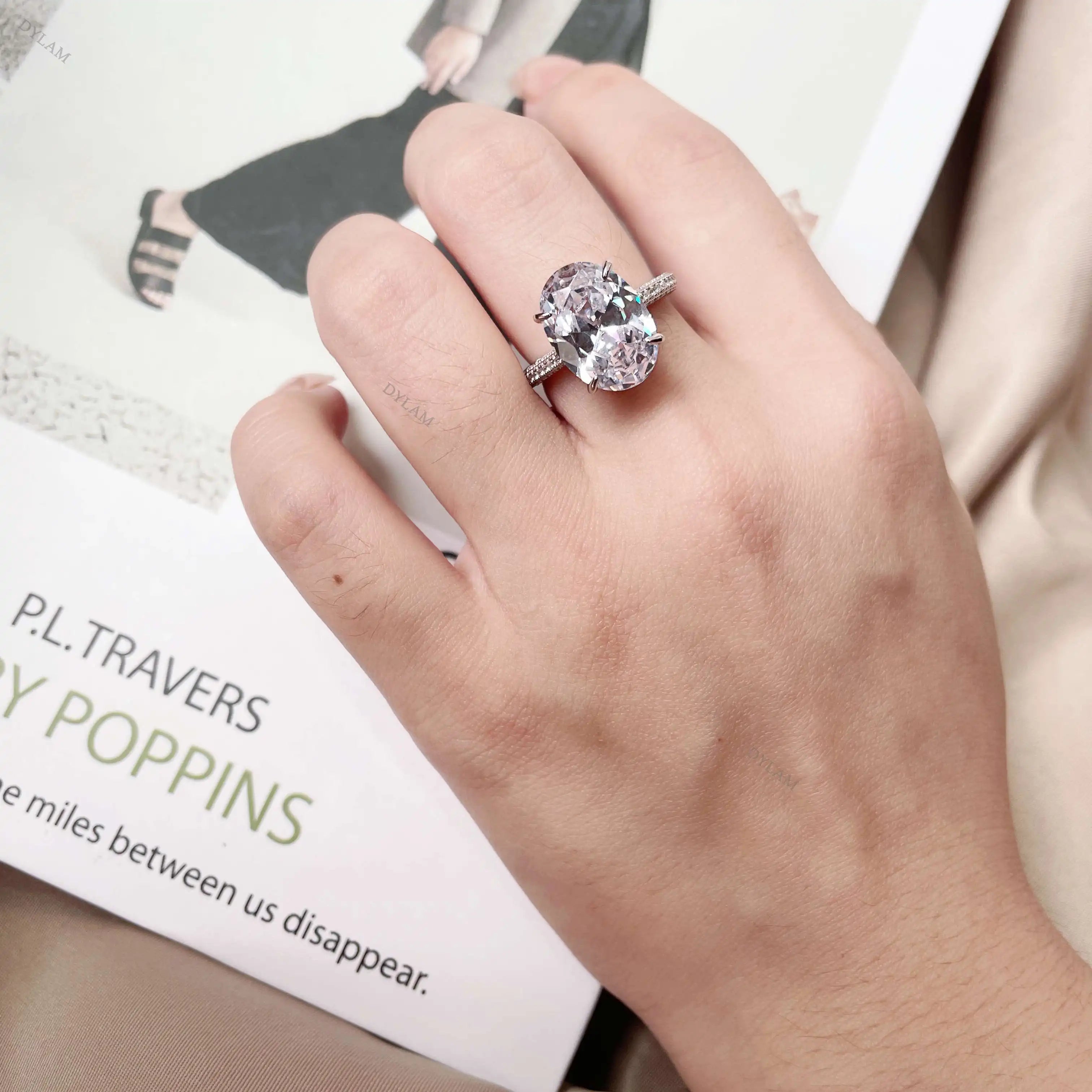 925 Sterling Silver CZ Bridal Engagement Ring product image 2