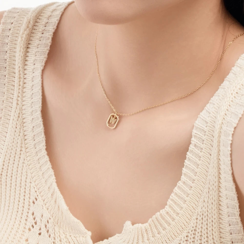 925 Silver 5A CZ Initial Necklace DY191351 product image 3