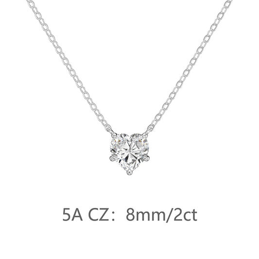 925 Silver Heart 5A CZ Pendant Necklace DY191706 product image 7
