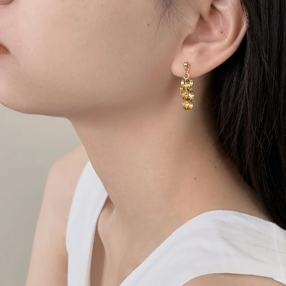 KAKODIY Multilayer Disc Earrings 18K Gold Rhodium Plated Geometric Tassel Earrings 925 Sterling Silver Bohemian Jewelry - product image 2