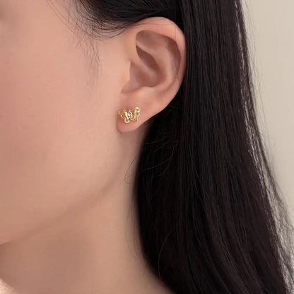 KAKODIY Personalized Creative Design 22K Gold Plated 925 Sterling Silver Butterfly Stud Earrings - product image 3