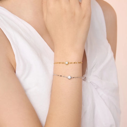 925 Sterling Silver 5A CZ Chain Bracelet DY150668 product image 2