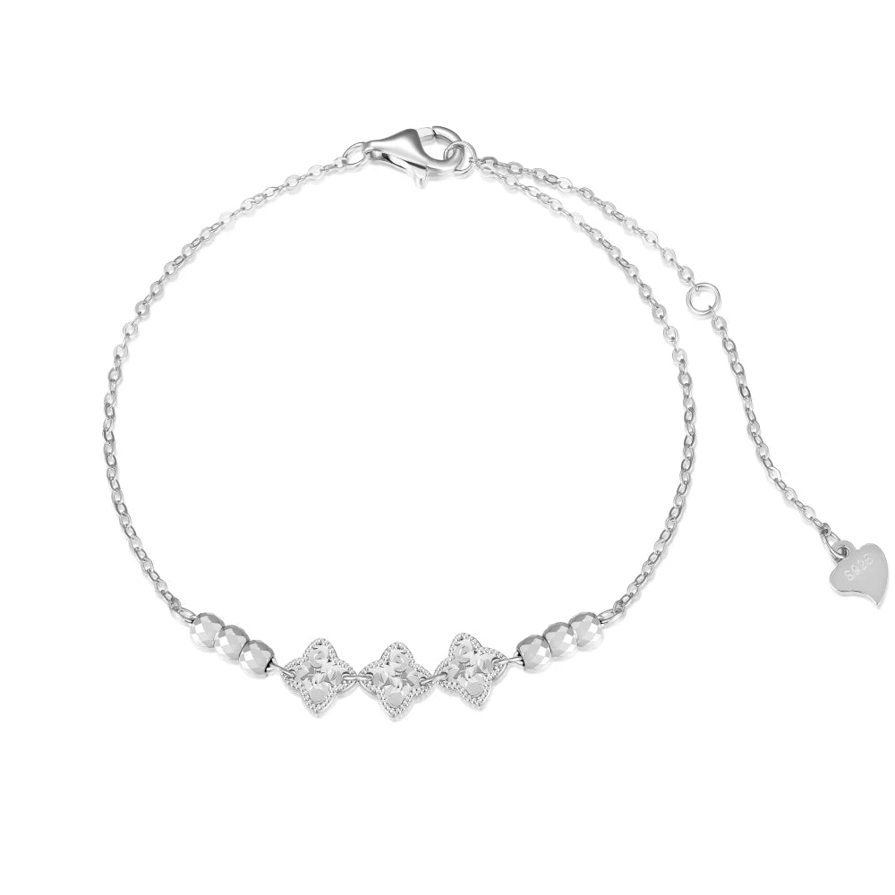 925 Sterling Silver Clover Chain Bracelet by KAKODIY