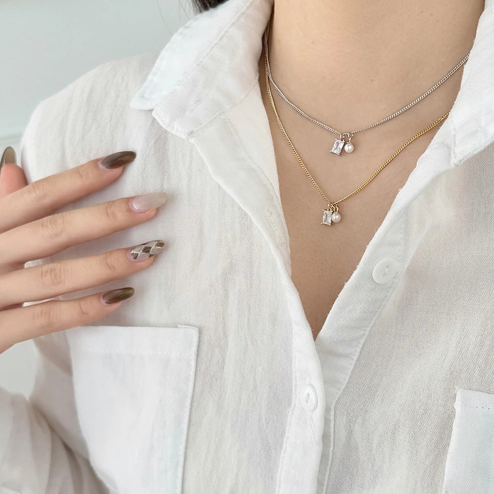 925 Silver Pearl Pendant Necklace DY191683 product image 2