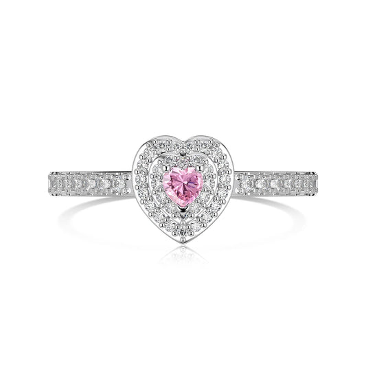 925 Silver Heart CZ Engagement Ring DY121017 by KAKODIY