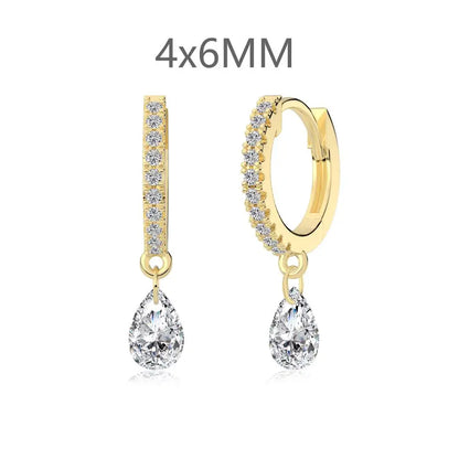 KAKODIY Fashion Drop Zircon Pendant 14K Gold Plated Earrings 925 Sterling Silver Fine Jewelry Earrings