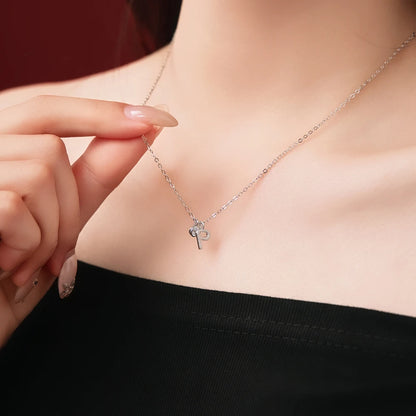 925 Sterling Silver P Initial 5A CZ Necklace product image 4