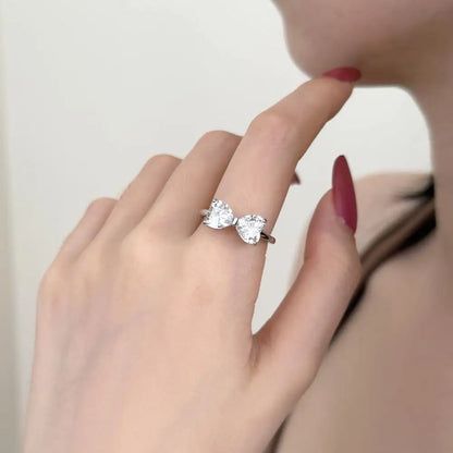 925 Sterling Silver Bow CZ Bridal Wedding Ring product image 3