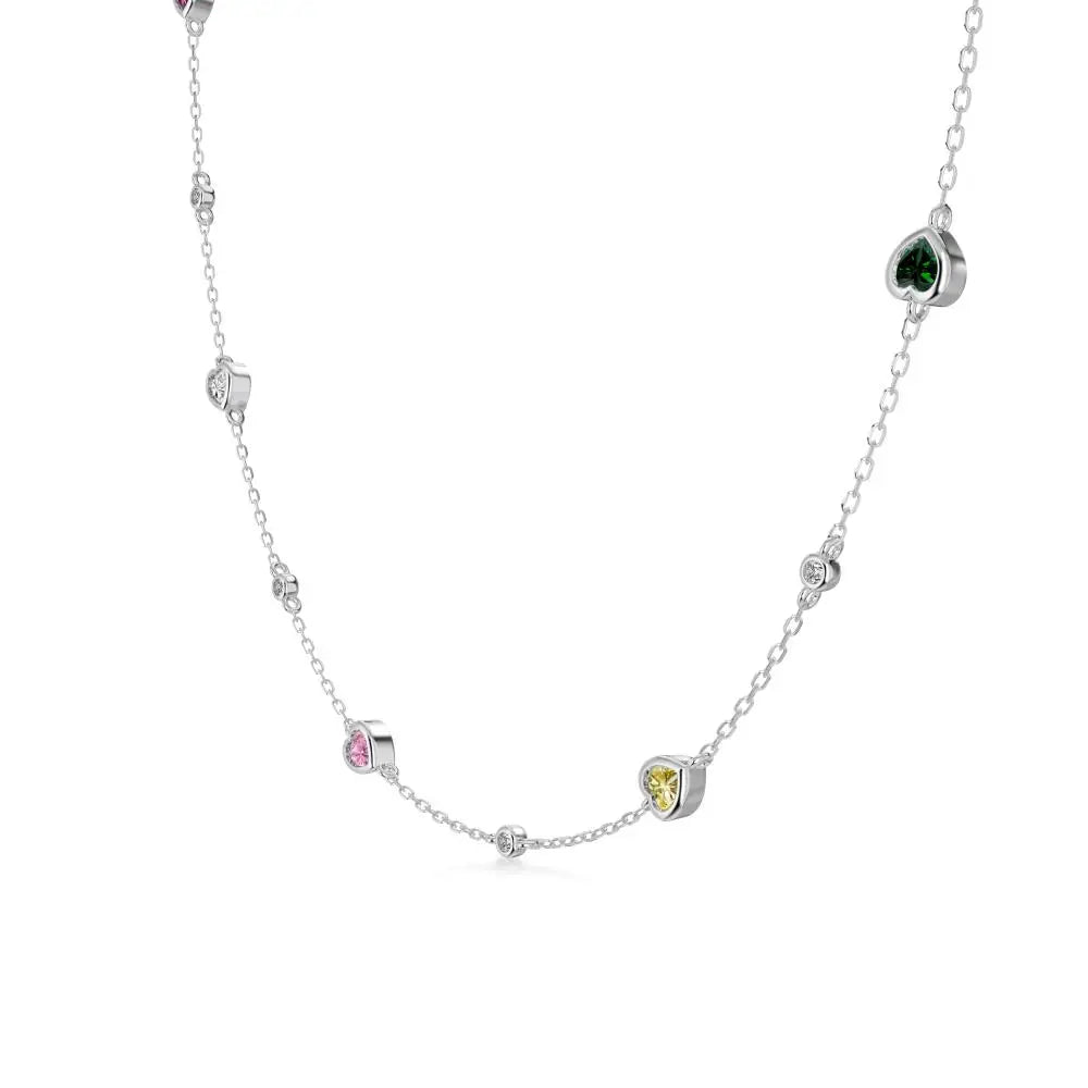 925 Silver Heart CZ Pendant Necklace DY191654 by KAKODIY