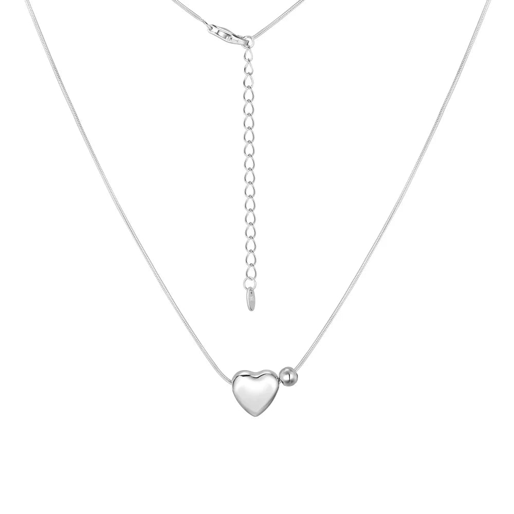 925 Sterling Silver Heart Lariat Necklace by KAKODIY