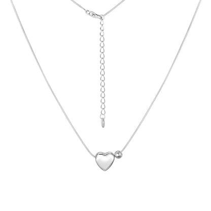 925 Sterling Silver Heart Lariat Necklace by KAKODIY
