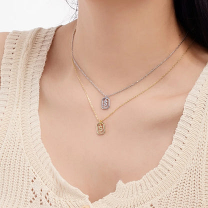 925 Sterling Silver CZ Initial Necklace product image 2