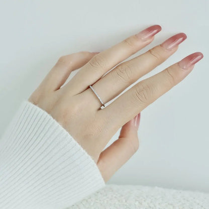 925 Sterling Silver CZ Minimalist Engagement Ring product image 2