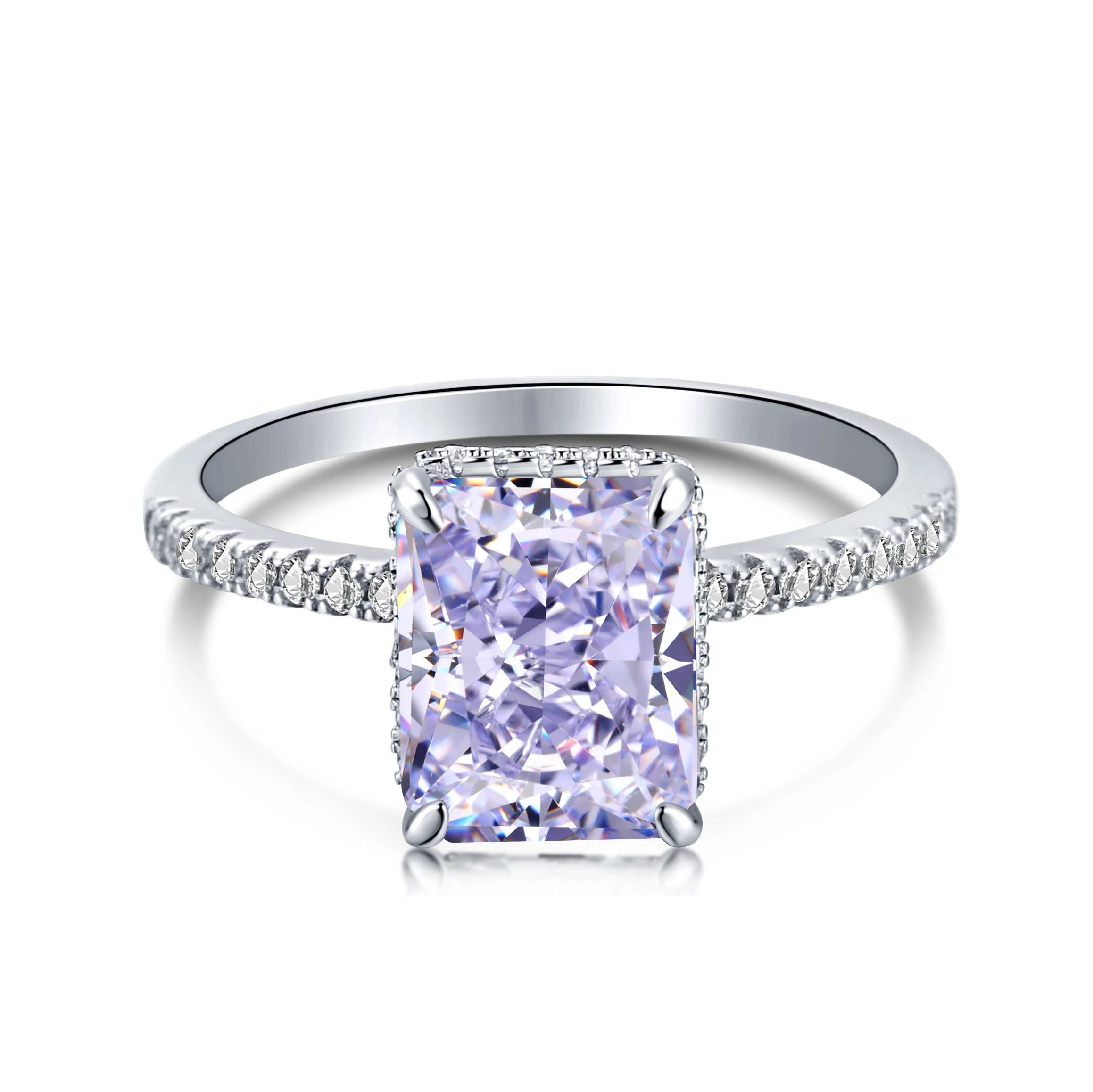 925 Silver CZ Minimalist Engagement Ring DY120099 product image 18