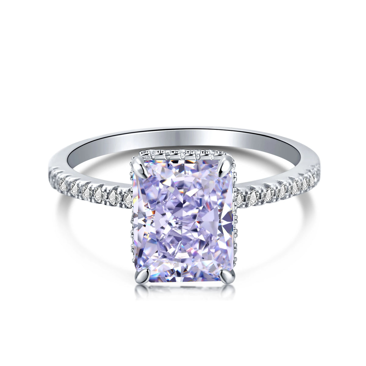 925 Silver CZ Minimalist Engagement Ring DY120099 product image 18