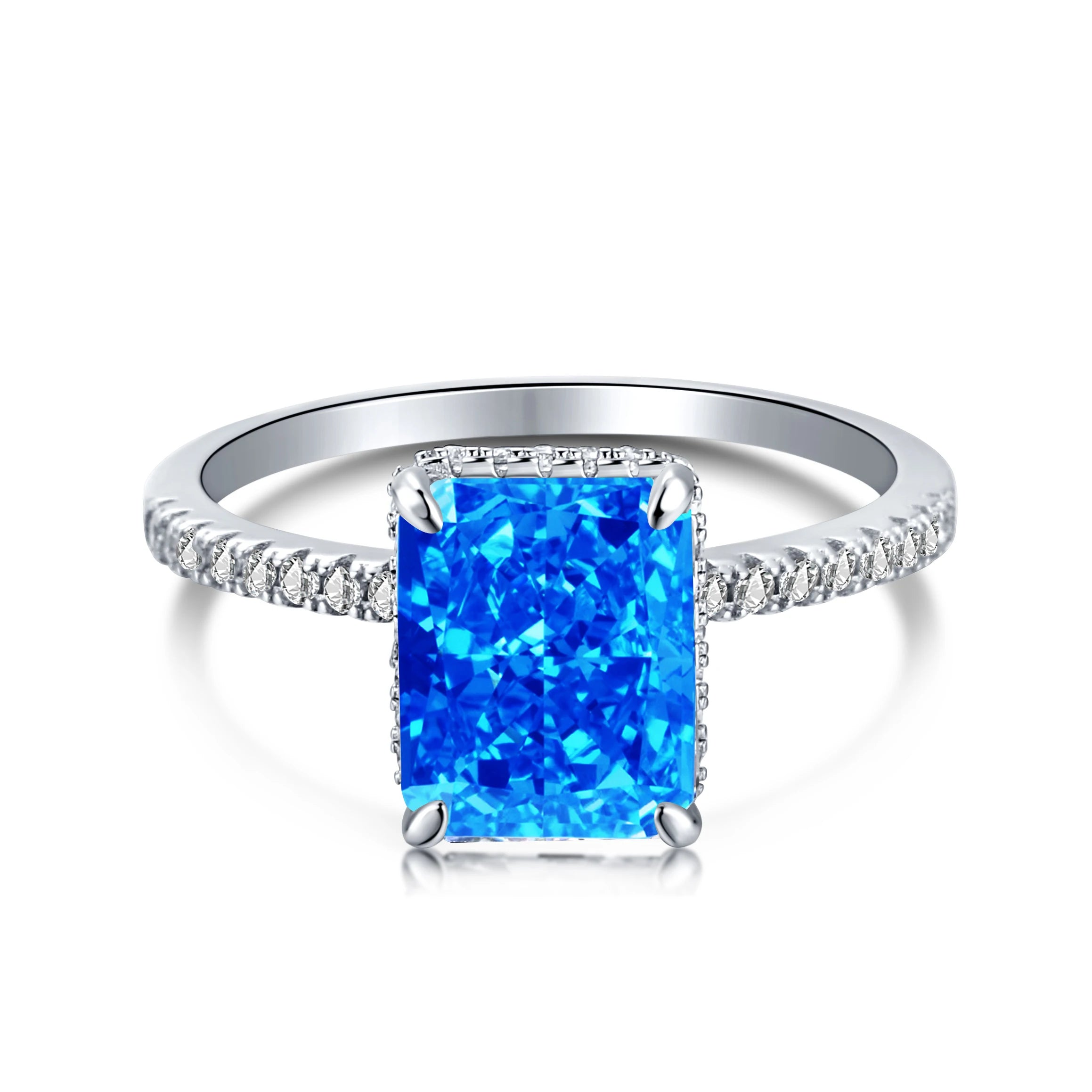925 Silver CZ Minimalist Engagement Ring DY120099 product image 12