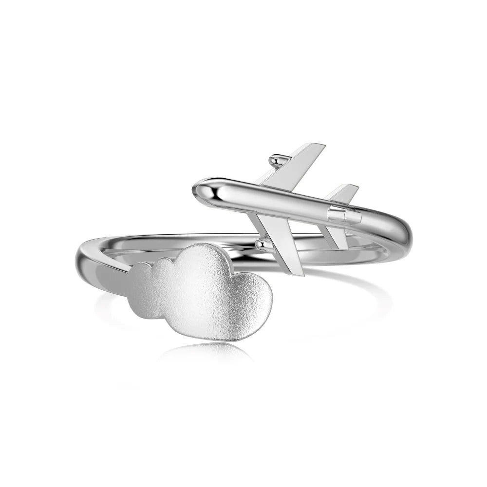 925 Sterling Silver Airplane Adjustable Ring product image 8