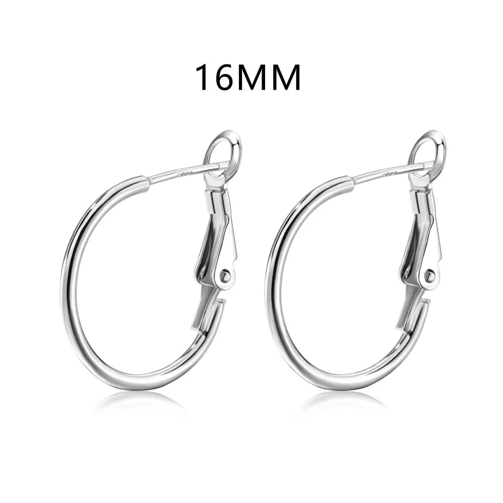 Nickel Free Hypoallergenic 925 Sterling Silver Round Circle Earring 18K Gold Plated Big Large Hoop Earrings for Women Girl