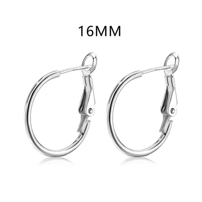 Nickel Free Hypoallergenic 925 Sterling Silver Round Circle Earring 18K Gold Plated Big Large Hoop Earrings for Women Girl