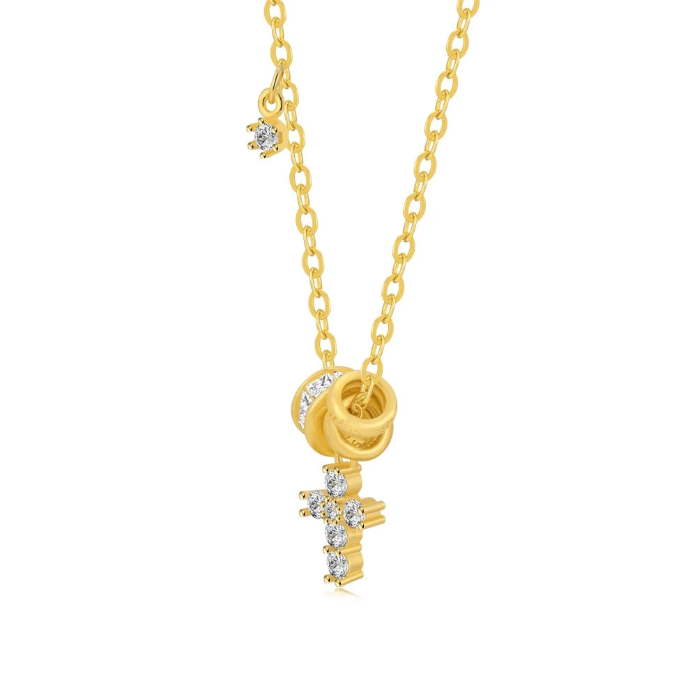 925 Silver Cross CZ Pendant Necklace DY191624 product image 6