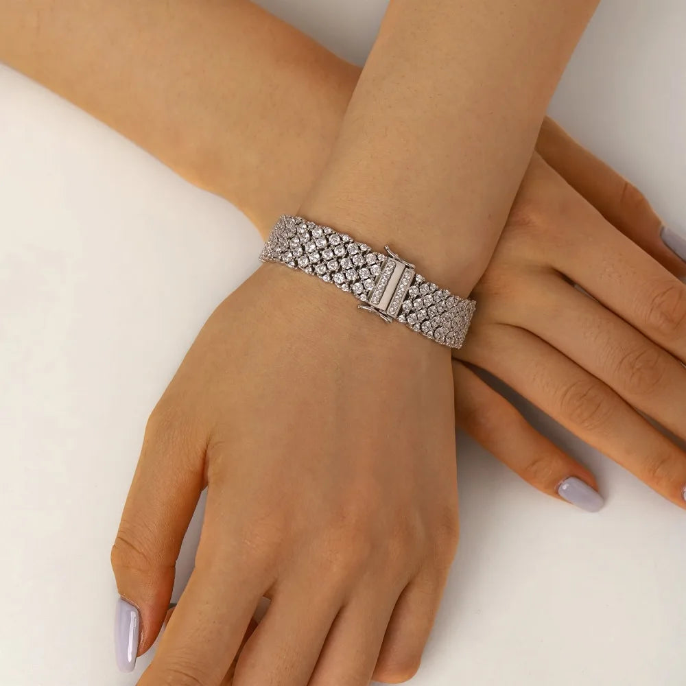 925 Sterling Silver CZ Vintage Tennis Bracelet product image 4