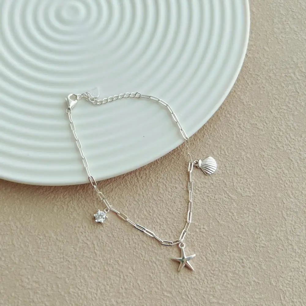 925 Silver Star 5A CZ Chain Bracelet DY150409 product image 2