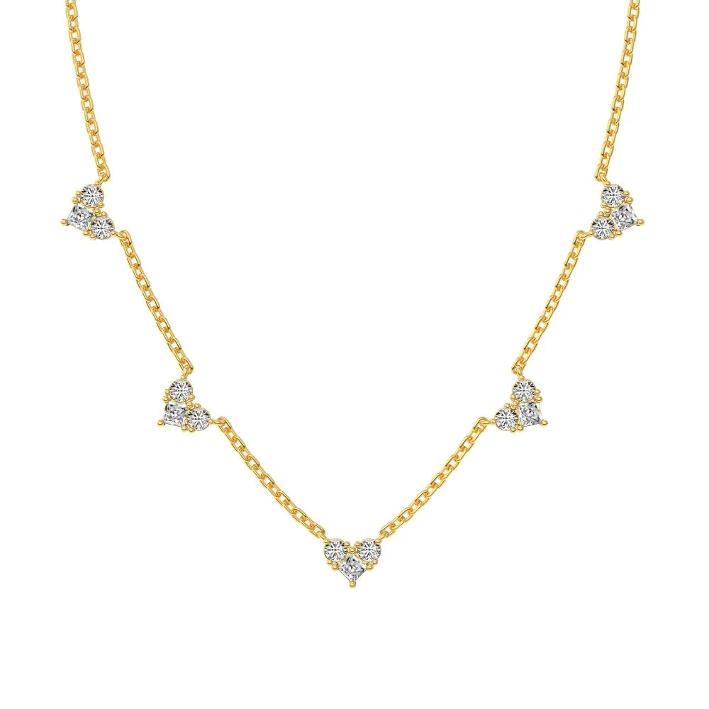 Delicate Design Wholesale S925 Silver Jewelry 18K Gold Plated Heart Pendant Necklace Cz Cubic Zirconia Necklaces for Women