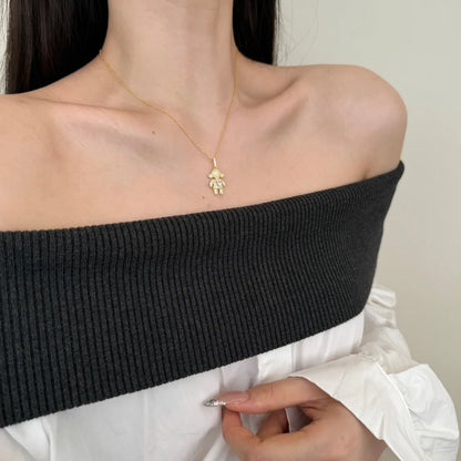 Special Design OEM ODM Jewelry Supplier S925 Silver 18K Gold Plated Dazzle 5A Zirconia Small Girls Pendant Necklaces