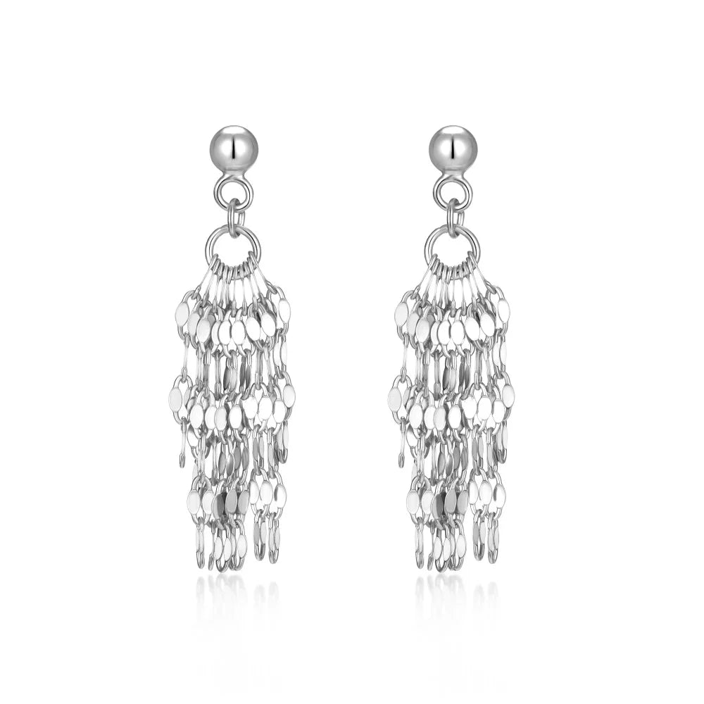 KAKODIY Multilayer Disc Earrings 18K Gold Rhodium Plated Geometric Tassel Earrings 925 Sterling Silver Bohemian Jewelry - product image 1