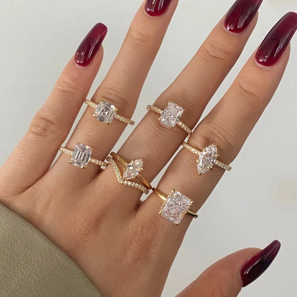 925 Sterling Silver 8A CZ Bridal Eternity Ring product image 5