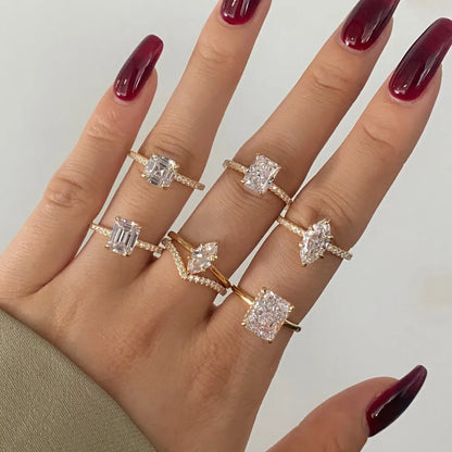 925 Sterling Silver 8A CZ Bridal Eternity Ring product image 5