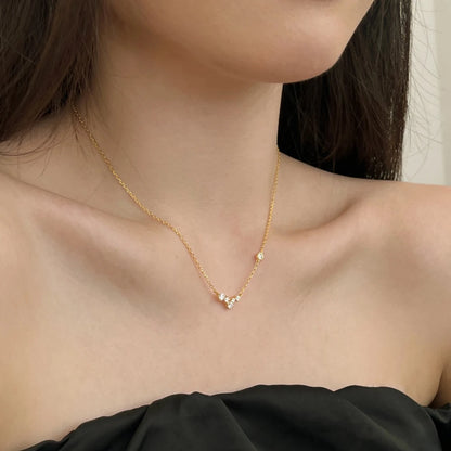 Factory Direct Sales Custom Cz Zirconia 18K Gold Plated Necklace High Quality Sterling Silver 925 Star Necklaces for Women
