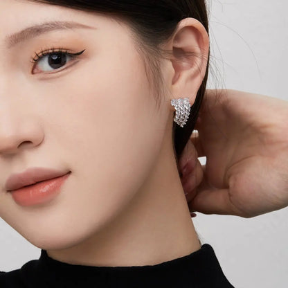 18K Gold Plated  Studs Earring Diamond Daily Wear Fine Jewelry Wholesale Manufacturer S925 Silver Stud Earrings Women