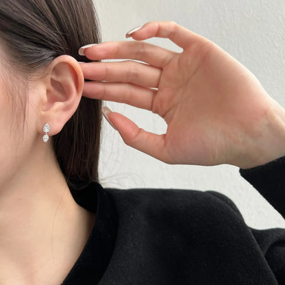 Oem Odm Wholesale Fresh Style S925 Silver Dangle Stud Earrings for Women Gifts 5A Cubic Zircon Waterdrop Pear Drop Earring